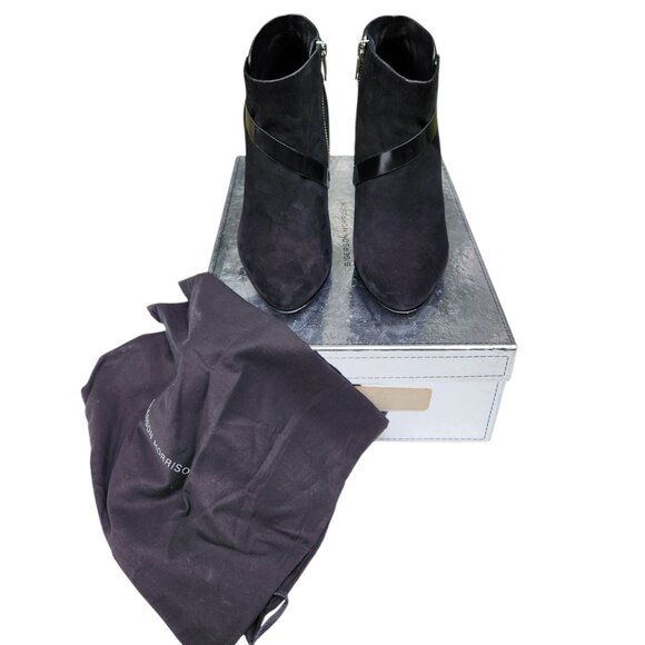 Sigerson Morrison Suede Calf Hair Pony Lux Black Ankle Boots Size 7 - Picture 4 of 13